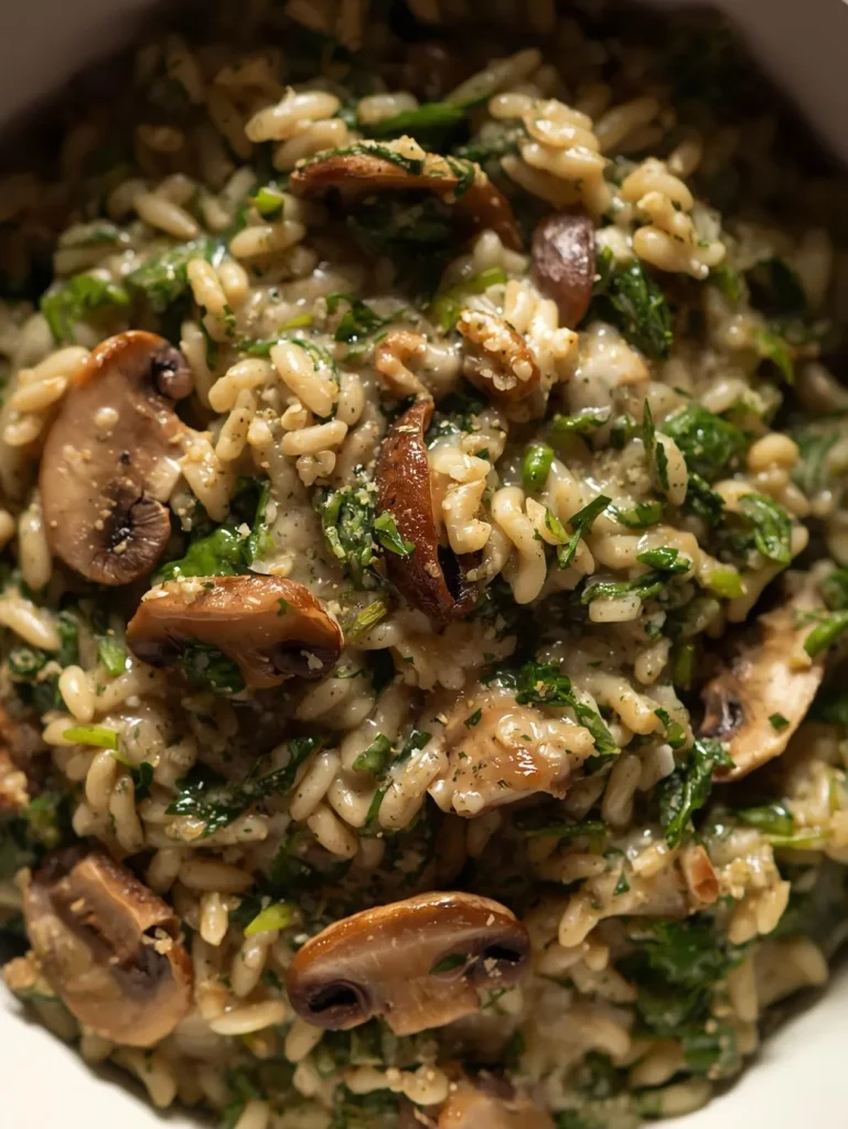 Spinach Mushroom Risotto Healthier Valentines Option