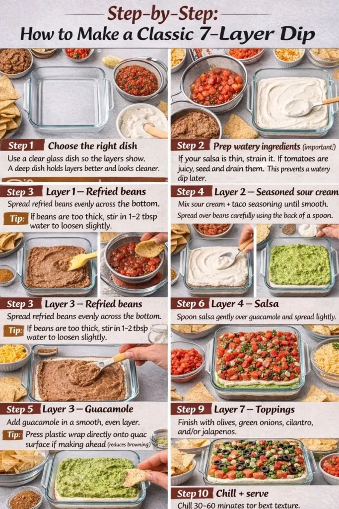 Step By Step Instructions 7 Layer Dip