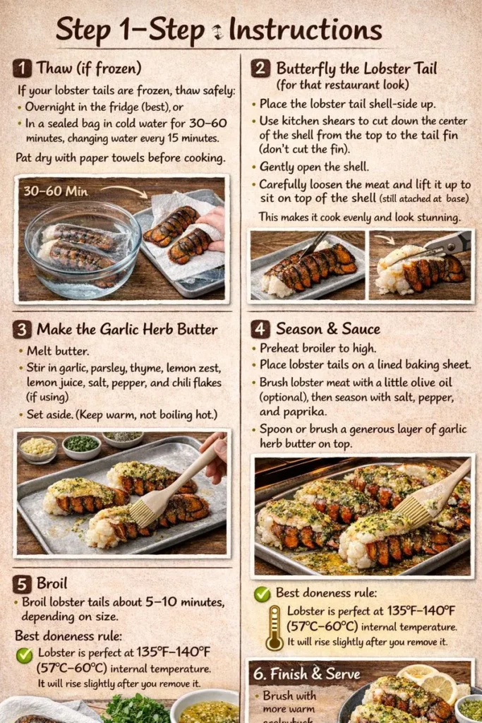 Step By Step Instructions Classic Broiled Lobster Tail Fast Romantic