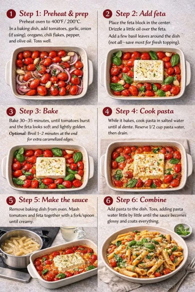 Step By Step Instructions Classic No Fail Method Baked Feta Pasta