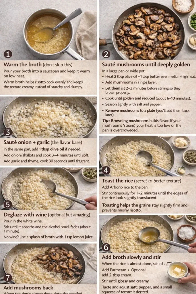 Step By Step Instructions Creamy Mushroom Risotto