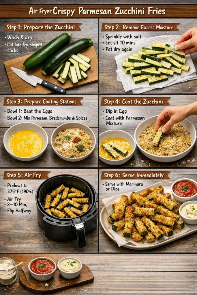 Step By Step Instructions Detailed Air Fryer Zucchini Fries