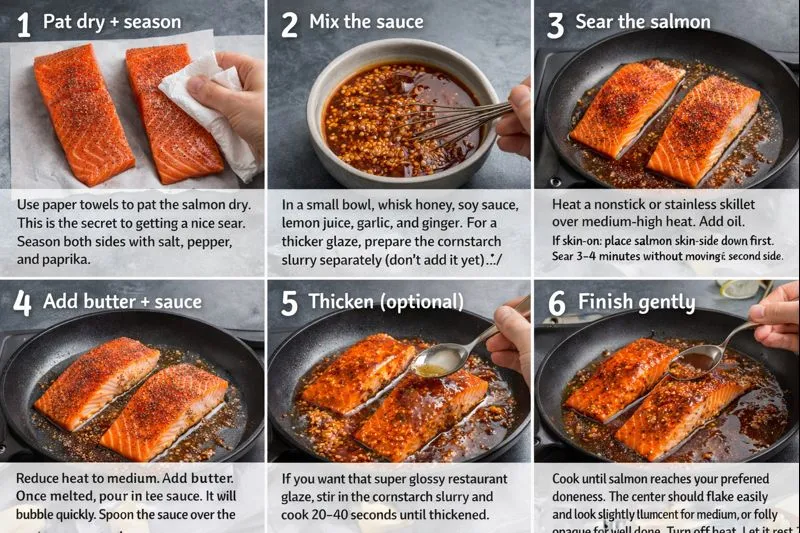 Step By Step Instructions Honey Garlic Salmon