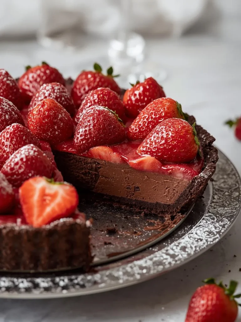 Strawberry Chocolate No Bake Pie Recipe