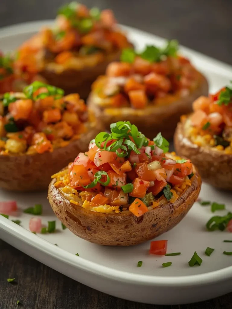 Vegetarian Loaded Potato Skins