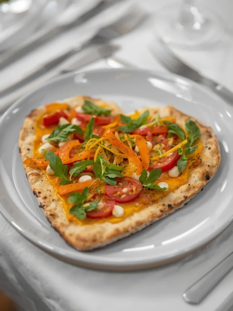 Veggie Garden Heart Pizza