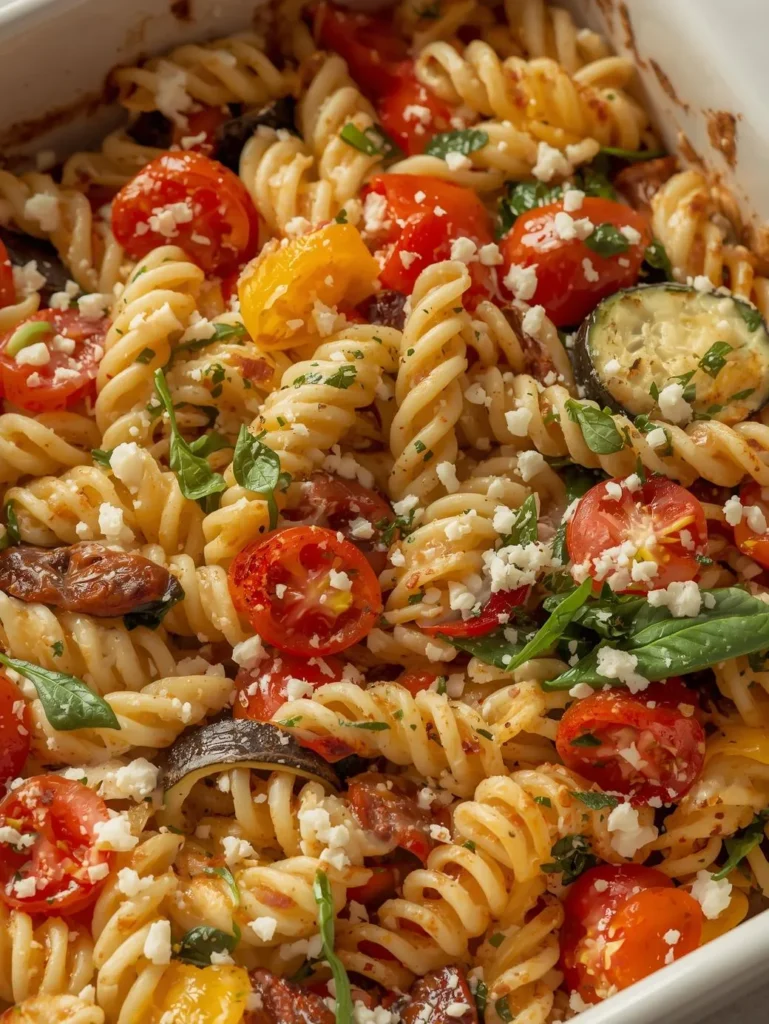 Veggie Loaded Healthy Baked Feta Pasta