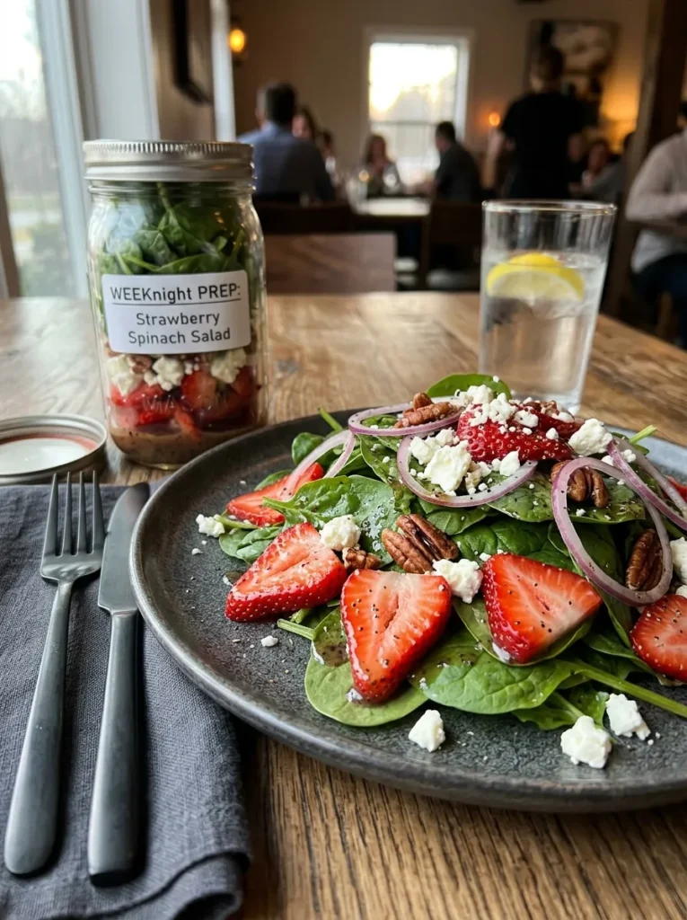 10  Variation Easy Weeknight Strawberry Spinach Salad Wait Mason Jar Prep Best Fresh Strawberry Spinach Salad