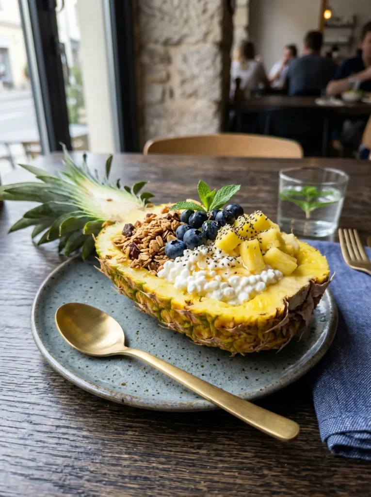 5 Ingredient Healthy Breakfasts With Cottage Cheese Pineapple Boat