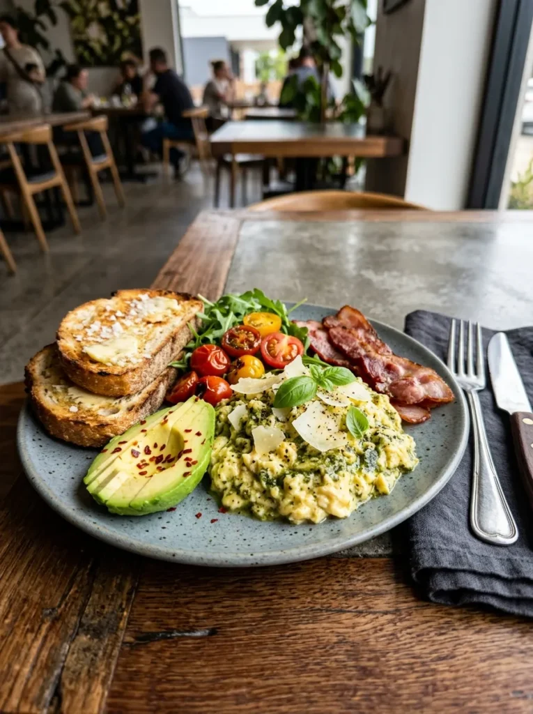 5 Ingredient Healthy Breakfasts With Pesto Scrambled Eggs