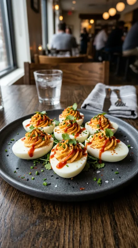 6  Deviled Chipotle Sriracha Eggs