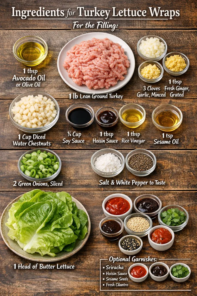 Asian Turkey Lettuce Wrap Ingredients Setup