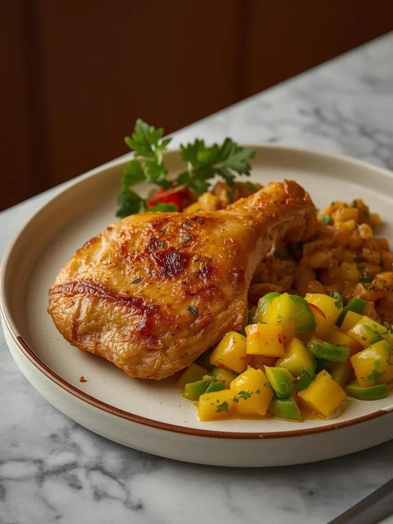 Baked Chicken With Mango Avocado Salsa No Grill Option