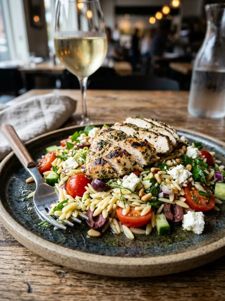 Best Authentic Mediterranean Orzo Salad With Grilled Chicken
