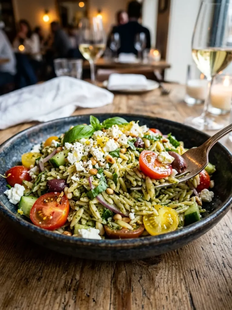 Best Authentic Mediterranean Orzo Salad With Pesto Twist