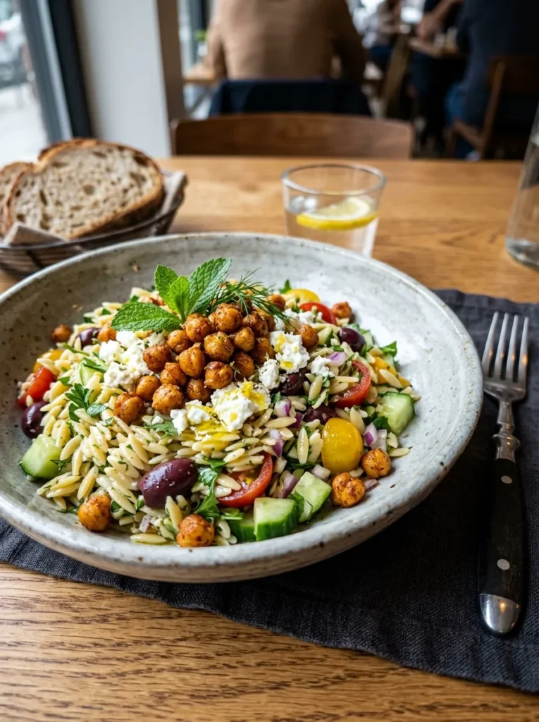 Best Authentic Mediterranean Orzo Salad With Roasted Chickpeas