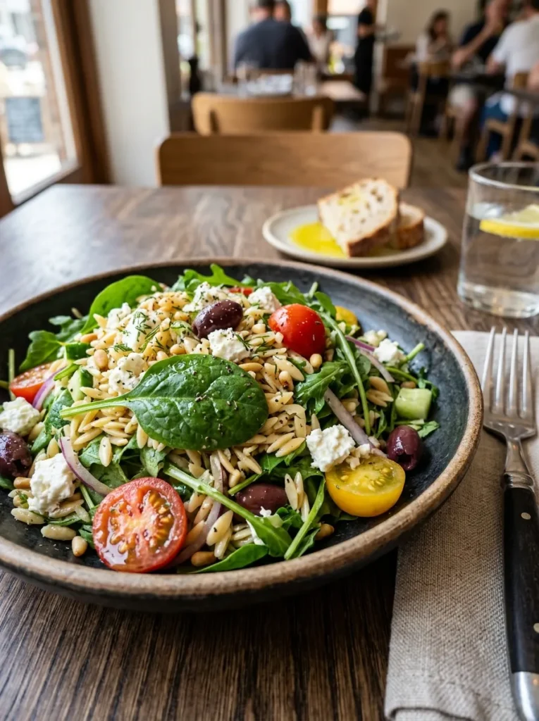 Best Authentic Mediterranean Orzo Salad With Spinach Arugula