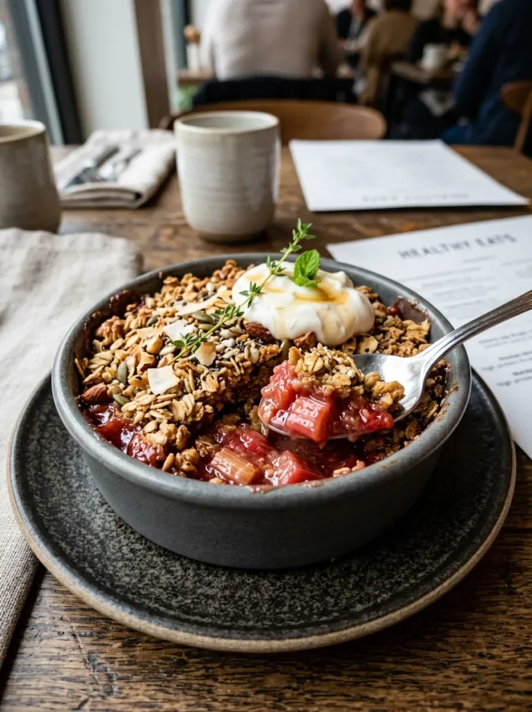Best Healthy Rhubarb Crumble With Oats With High Protein Power