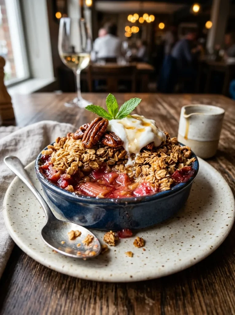 Best Healthy Rhubarb Crumble With Oats With Maple Pecan Deluxe