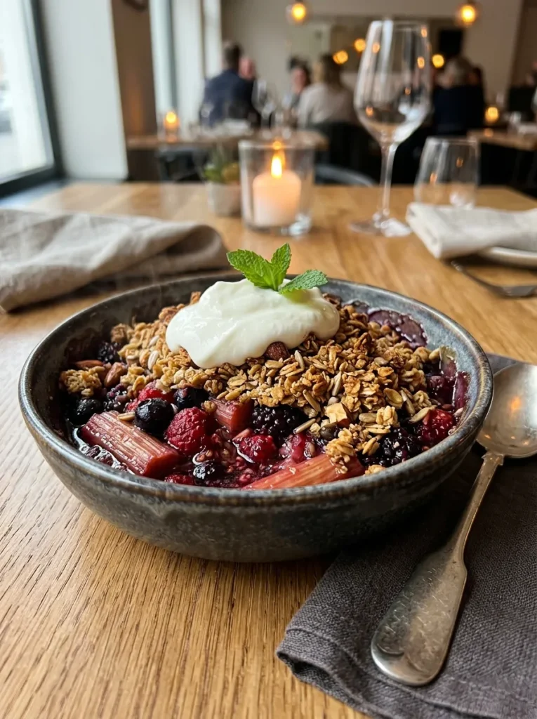 Best Healthy Rhubarb Crumble With Oats With Mixed Berry Antioxidant