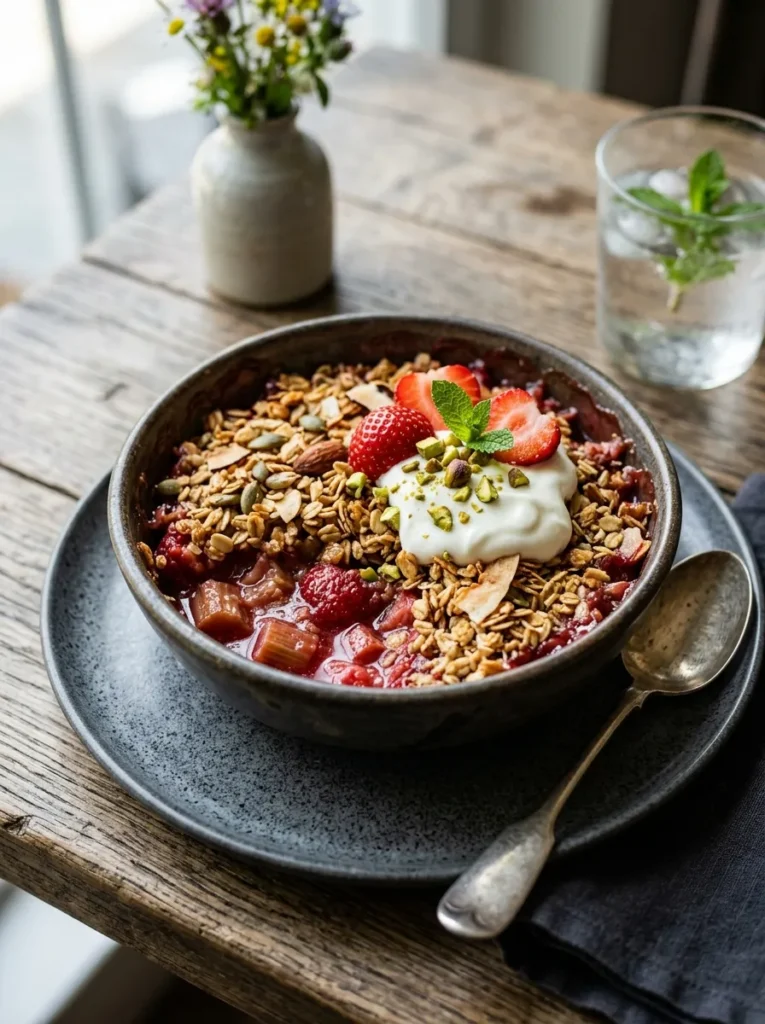 Best Healthy Rhubarb Crumble With Oats With Strawberry Bliss