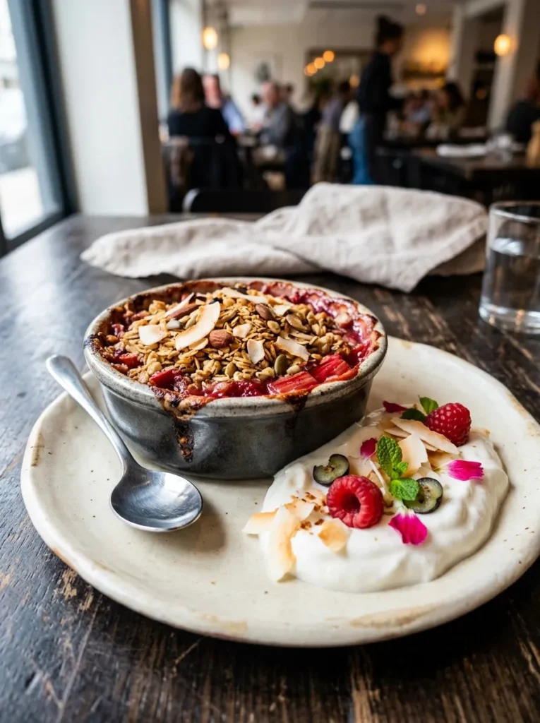 Best Healthy Rhubarb Crumble With Oats With Tropical Coconut