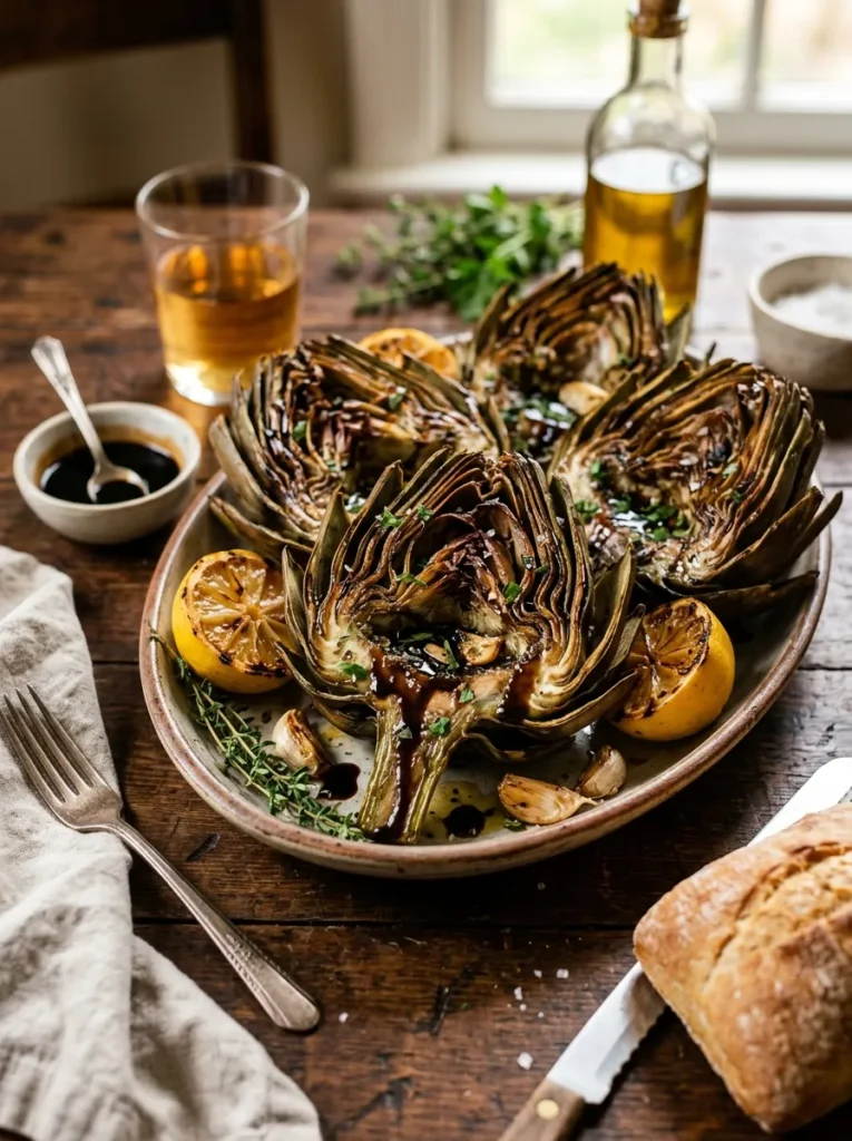 Best Italian Style Roasted Artichokes With Balsamic Glaze Best Italian Style Roasted Artichokes
