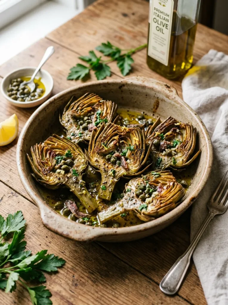 Best Italian Style Roasted Artichokes With Capers Anchovies