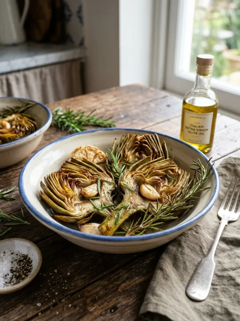 Best Italian Style Roasted Artichokes With Fresh Rosemary
