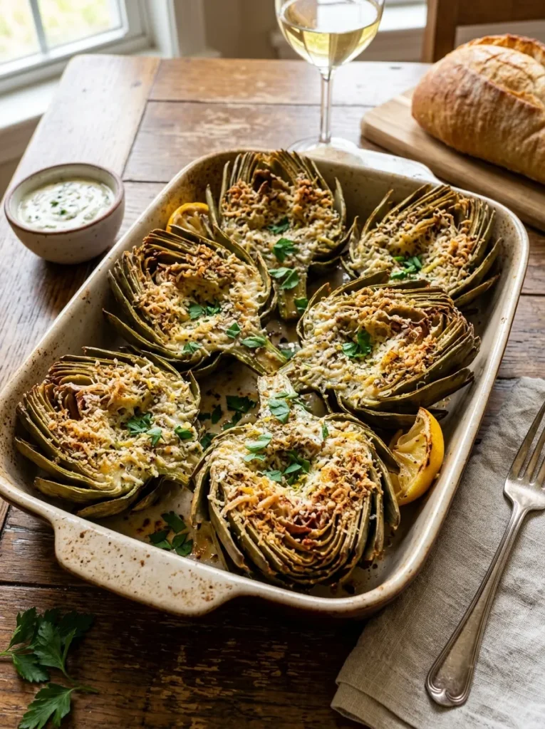 Best Italian Style Roasted Artichokes With Parmesan Crust Best Italian Style Roasted Artichokes
