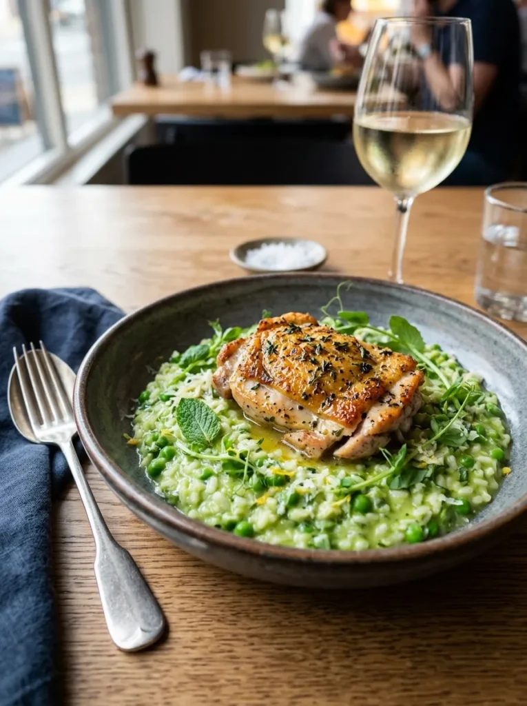 Best Sweet Pea And Mint Risotto With Lemon Chicken