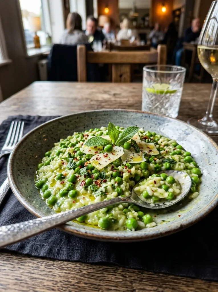 Best Sweet Pea And Mint Risotto With Spicy Chili Flake