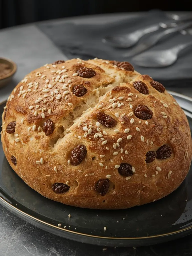 Classic Irish American Soda Bread With Raisins Caraway