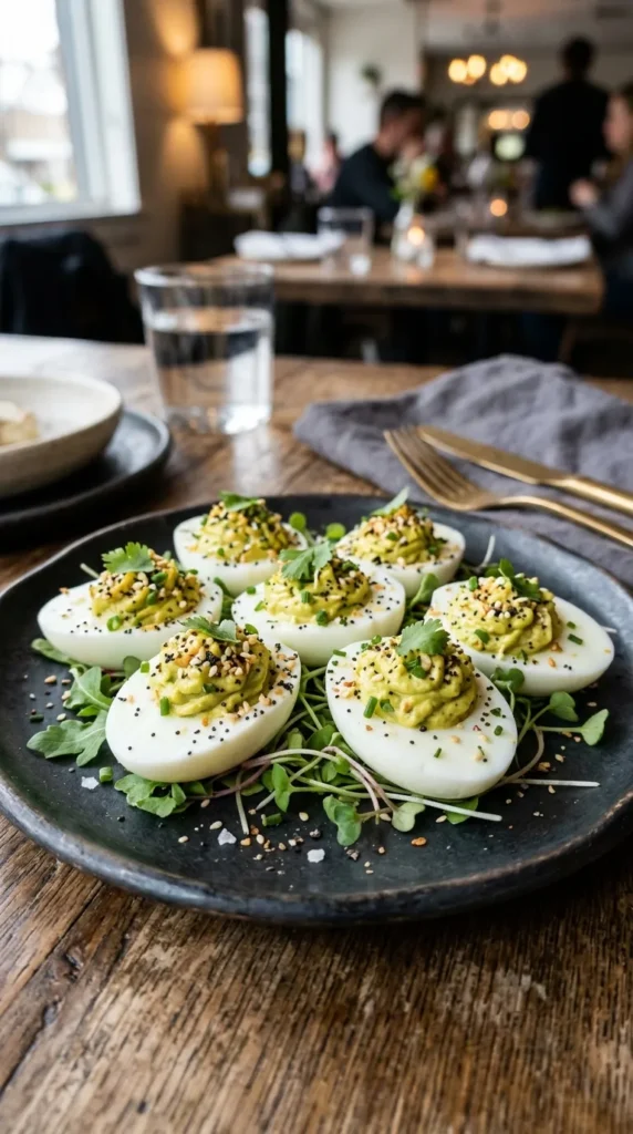 Deviled Avocado Everything Eggs