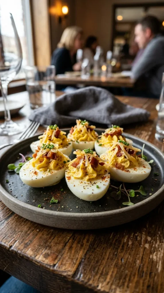 Deviled Cheddar Bacon Eggs