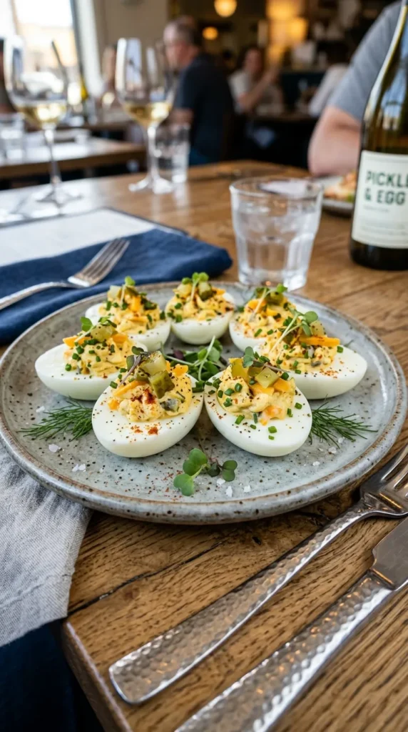 Deviled Cheddar Pickle Eggs