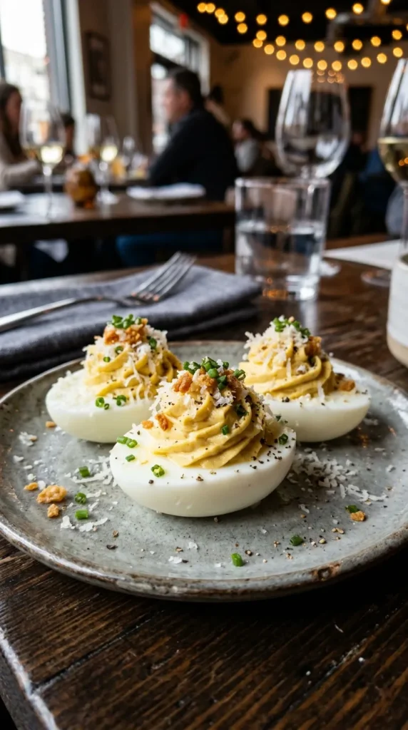 Deviled Garlic Parmesan Eggs