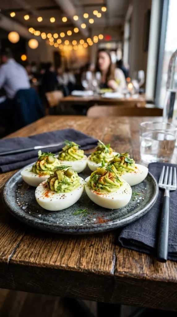 Deviled Garlic Pickle Eggs