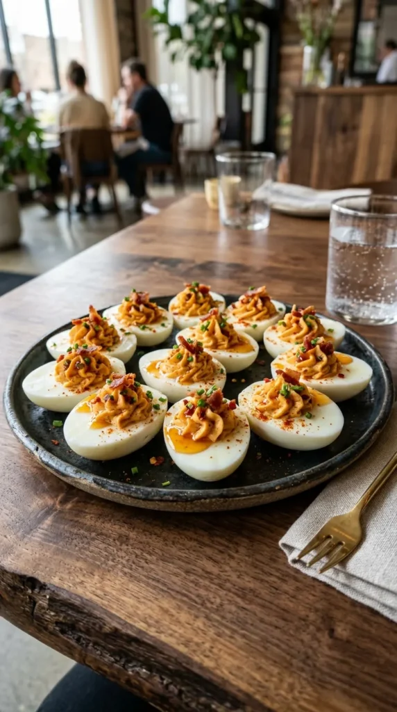 Deviled Jalapeno Sriracha Eggs