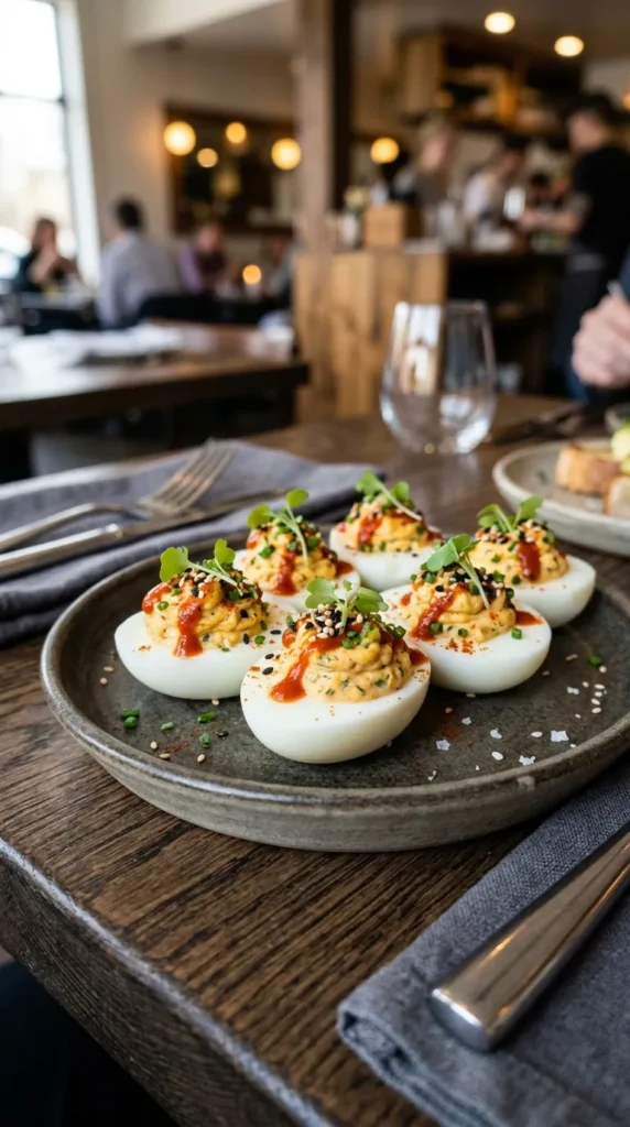 Deviled Spicy Sriracha Eggs
