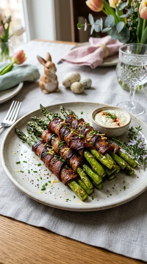 Easter Air Fryer Bacon Wrapped Asparagus