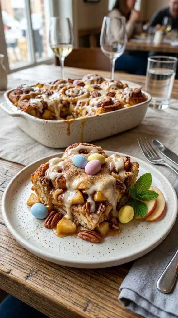 Easter Apple Cinnamon Roll Casserole