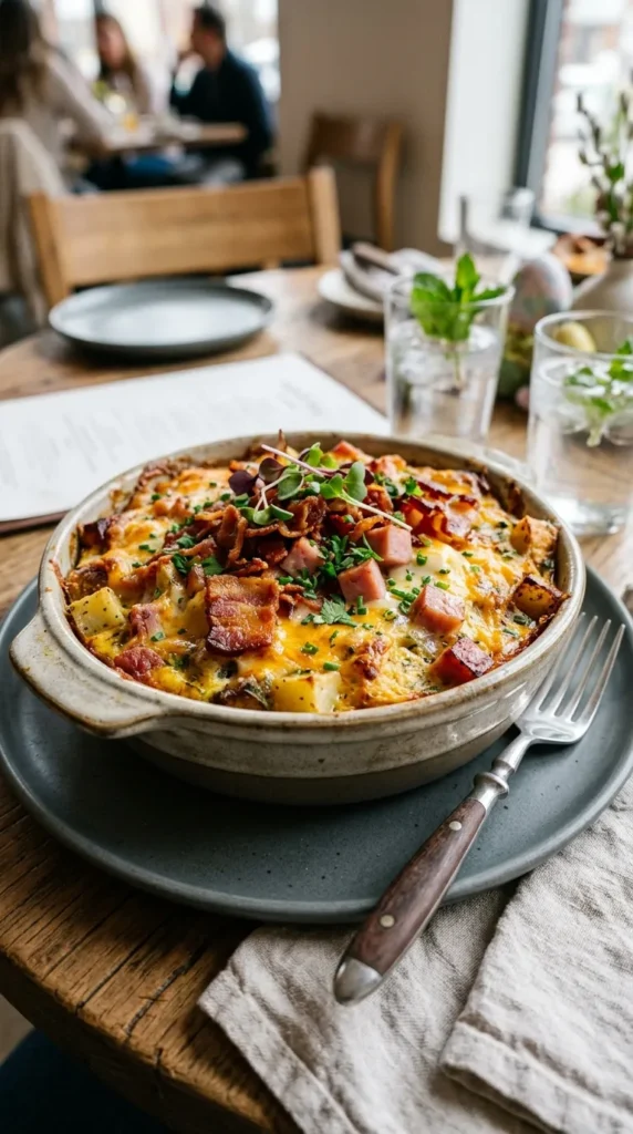 Easter Bacon Ham Breakfast Casserole