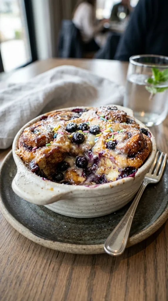 Easter Blueberry Cinnamon Roll Casserole