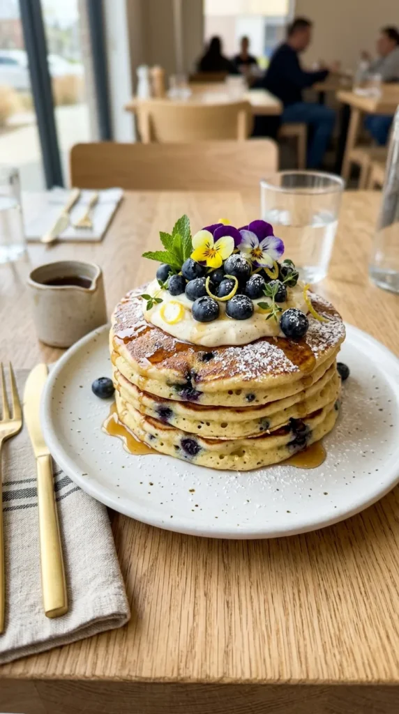 Easter Blueberry Lemon Ricotta Pancakes