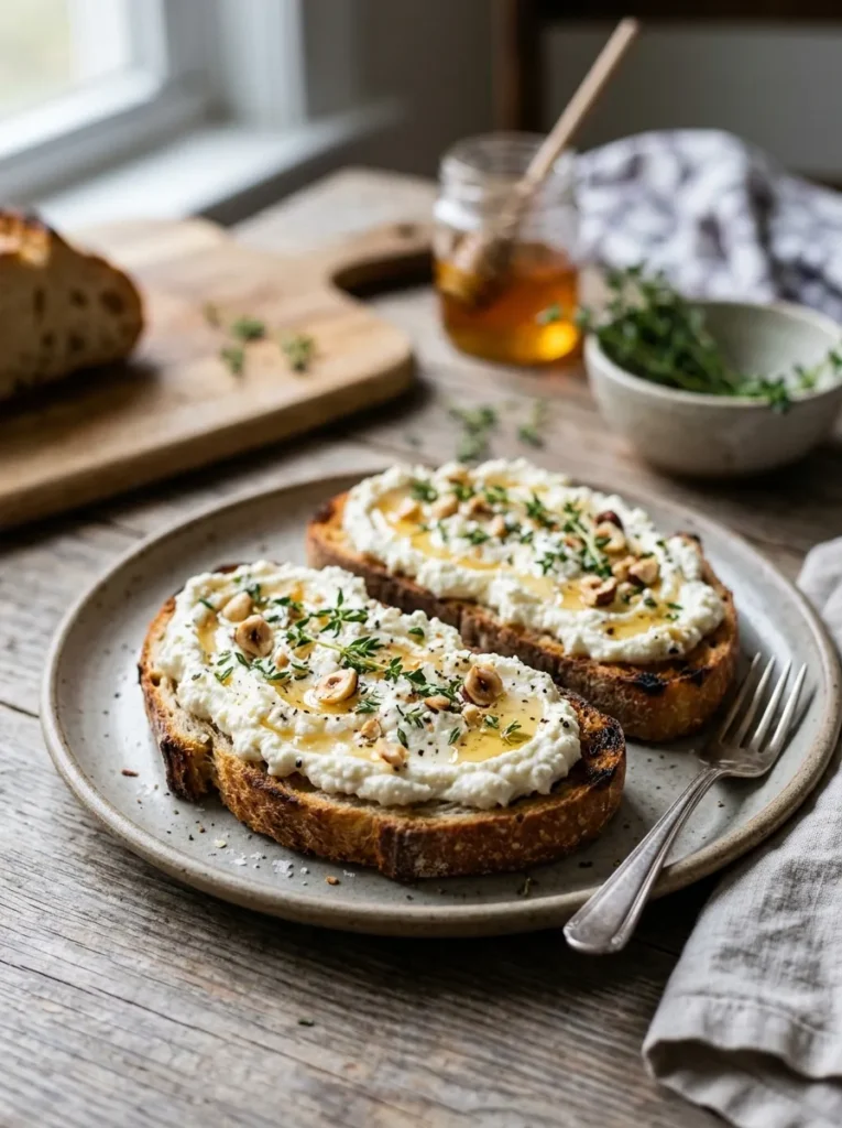 Easter Brunch Variation Whipped Ricotta Thyme Toast Best Aesthetic Easter Brunch Table Ideas