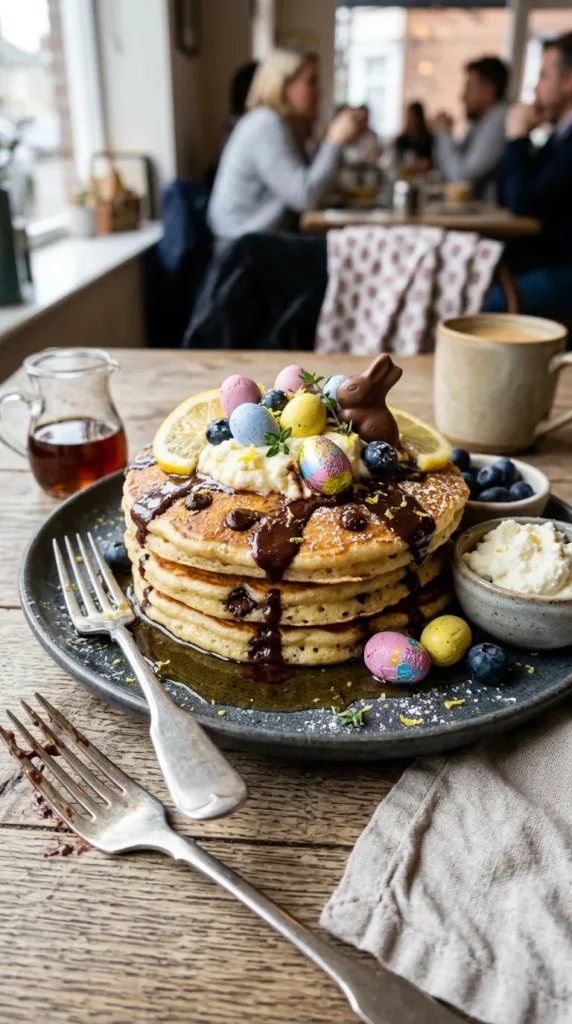 Easter Chocolate Chip Lemon Ricotta Pancakes