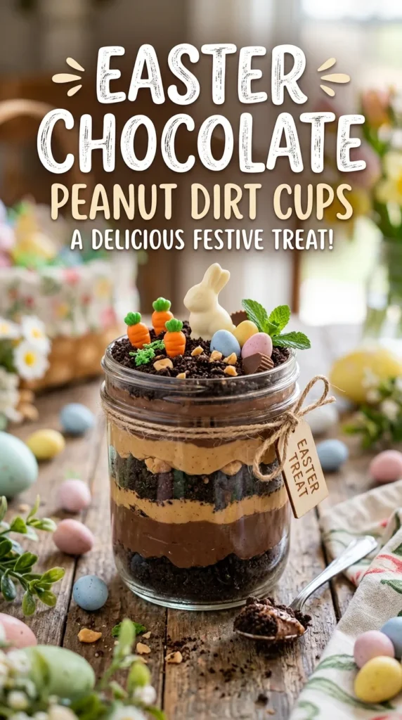 Easter Chocolate Peanut Dirt Cups