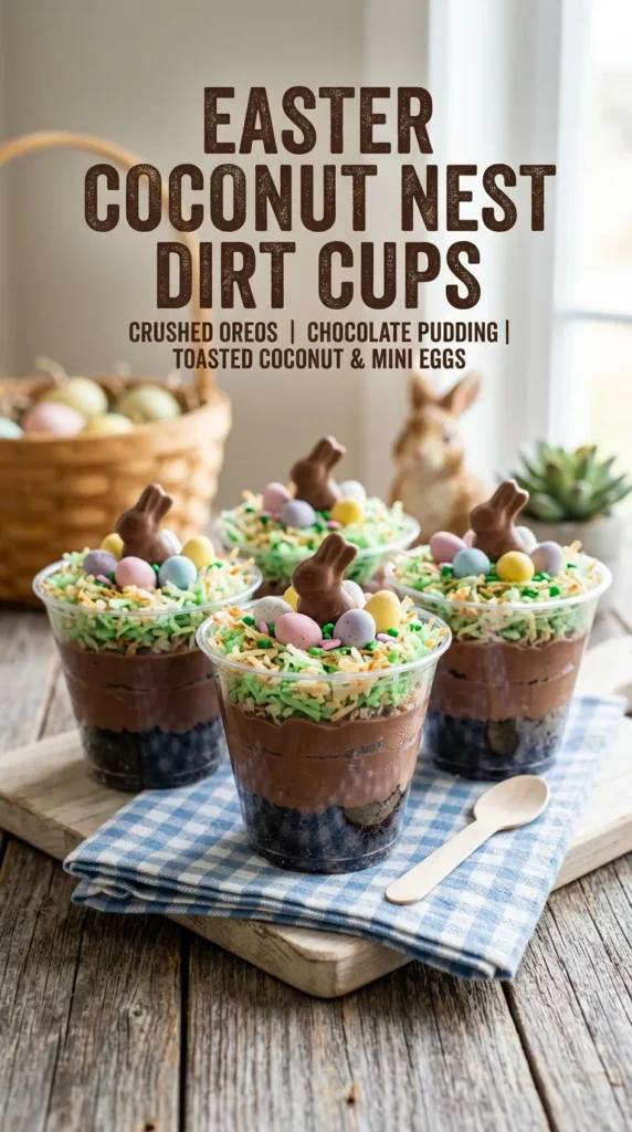 Easter Coconut Nest Dirt Cups