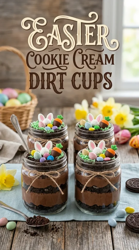 Easter Cookie Cream Dirt Cups